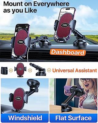 YFYYF Phone Holders for Your Car,[60 Lbs Powerful Suction] Car Phone Holder  Mount,Phone Mount for Car Dashboard Windshield,Car Mount for