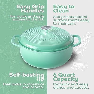 Segretto Cookware 3.6 QT Braiser Enameled Cast Iron Casserole Pan