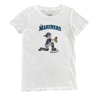 Lids Seattle Mariners Tiny Turnip Women's Triple Scoop 3/4-Sleeve Raglan T- Shirt - White/Navy