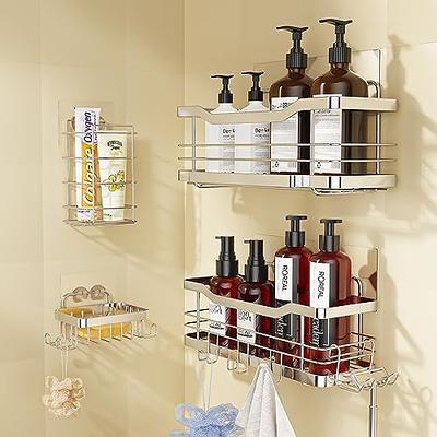 BCOOSS Corner Shower Caddy Storage for Inside Shower 3pcs Bathroom Caddy  with 12 Hooks 