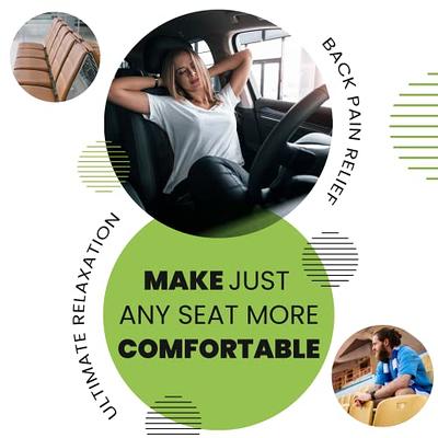 WAOAW Car Seat Cushion, Coccyx Cushion, Tailbone Pain Relief Cushion,  Memory Foam Chair Pad for Back, Coccyx, Tailbone Pain Relief