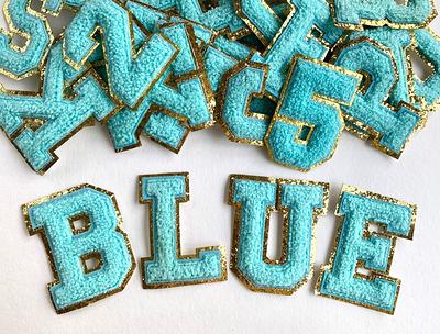 Iron on Letter Patches for Jackets Varsity Letter Patches for Team Costume Chenille Letters Large Iron on Letters Glitter White Iron Letters for