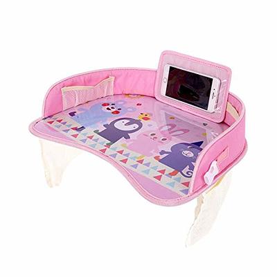 ZEAZU Kids Travel Tray with Bag - Toddler Car Seat Tray, Foldable Lap  Travel Table Desk with iPad Holder, Drawing Board, Storage Pocket Organizer  for