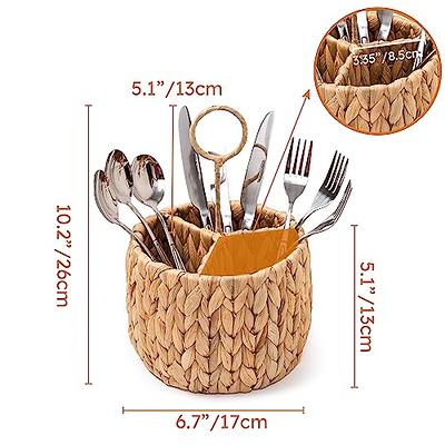 Utensil Holder for Kitchen Counter Handmade Wicker Pencil Holder Pen Holder  for Desk Farmhouse Cooking Utensils Organizer Make Up Brushes Holder for