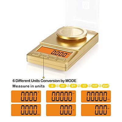 Milligram Scale, 50g/0.001g Digital Pocket Scale with LCD Backlit, Mini  Gram Scale with Calibration Weights Tweezers Weighing Pans for Powder