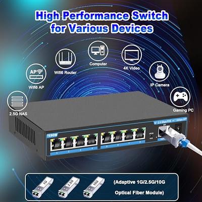 9 Port 10 Gigabit Uplink 2.5G Ethernet POE Switch