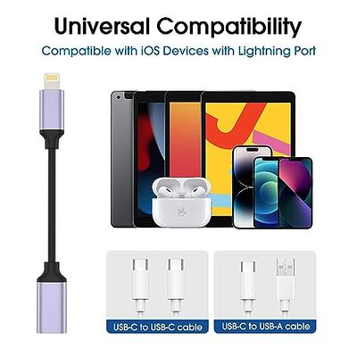 [Apple MFi Certified] USB C to Lightning Adapter Support 27W PD Fast  Charging Compatible with iPhone iPad iPod (2 Pack)