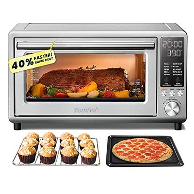 Galanz Large 6-Slice True Convection Toaster Oven, 8-in-1 Combo Bake,  Toast, Roast, Broil, 12” Pizza, Kitchen Appliance