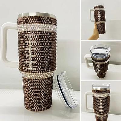 MYHOBBY Crystal 40 Oz Tumbler with Handle,Football Stainless Steel Water  Bottle Double Wall Insulated Travel Mug,Good Gift For Ball Game Lover,Brown  - Yahoo Shopping