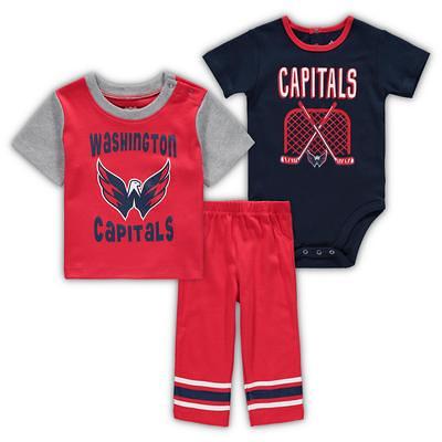 Washington Capitals Girls Infant White/Navy I Love Hockey Bodysuit