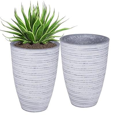 LE TAUCI Ceramic Plant Pots, 4.3+5.3+6.8 inch, Set of 3, Planters with  Drainage Hole and Saucer, Indoor Flower Pot with Hole Mesh Pad, Gifts for  Mom