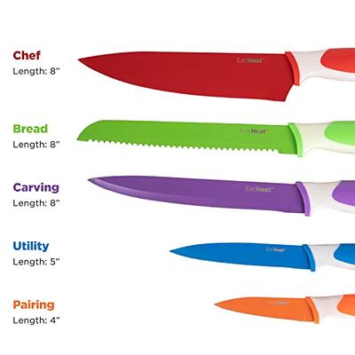 HAUSHOF Kitchen Knife Set, 5 Pieces Rainbow Knife Sets with