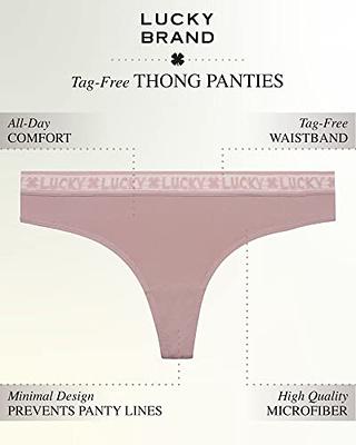 Lucky Brand Women's Underwear - 5 Pack Microfiber Thong Panties (S