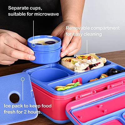 Genteen Kids Lunch Box - Chill Bento Box with 3 Compartments and Removable  Ice Pack for Measl and Snacks,Toddler Lunch Box for