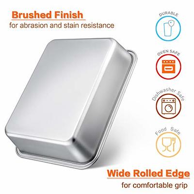 glad baking pan nonstick - oblong metal dish for cake and lasagna - heavy  duty carbon steel bakeware, medium