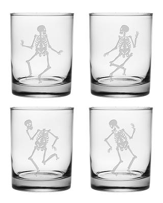 Dancing Skeletons 21 oz. Stemless Wine Glasses (Set of 4