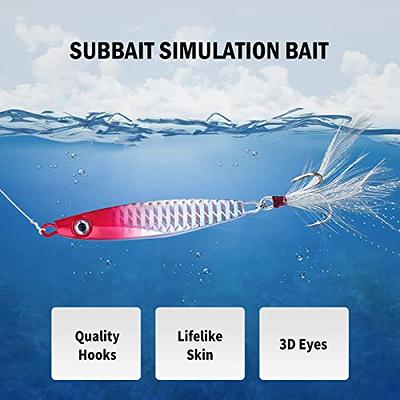 Slow Pitch Jig Saltwater Tuna Fishing Lure With Sharp Assist Hook UV Glow