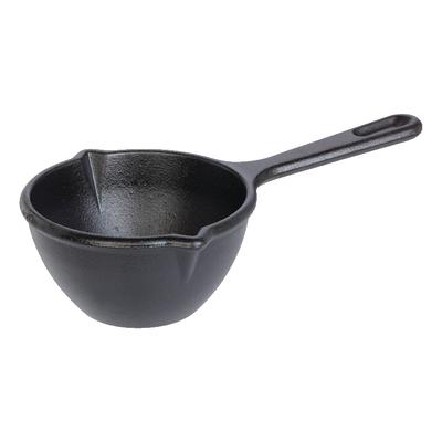 Lodge LMPB21 15 oz. Pre-Seasoned Cast Iron Melting Pot with Silicone  Basting Brush