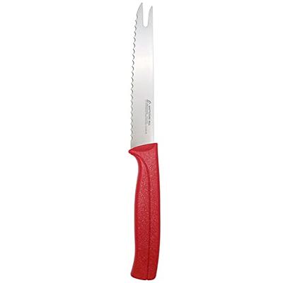 Mumulo Serrated Paring Knife, 4 Incn Small Knife, German Stainless Steel Fruit and Vegetable Knife, Kitchen Knife Ideal for Fruit and Vegetable (Red)