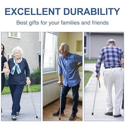 Vive Folding Cane with Light - Walking Adjustable Stick for Women, Men,  Balance - Foldable Portable Collapsible Hand Balancing Mobility Aid 