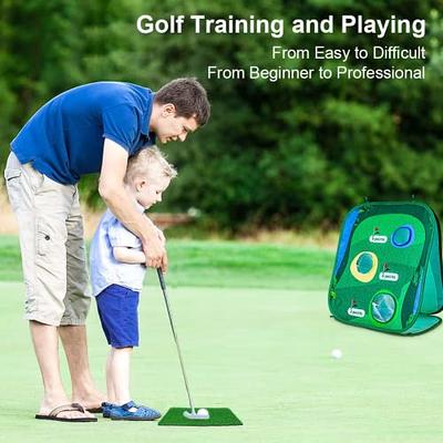  Casual Golf Game Set - Includes Golf Game Mat, 16 Golf Balls,  4 Stakes Available for Outdoor Use, Golf Chipping Mat, Carrying Bag-Mini  Golf Course, Golf Training Aid Equipment for