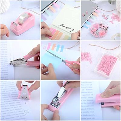 Office Supplies Set Desk Accessory Kit with Stapler Tape Dispenser Staple  Remover Staples Hole Puncher Paper Clips Scissor and Letter Opener  Ballpoint