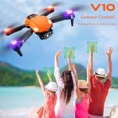 Drone with Camera 4K Wifi FPV Camera Drone Mini Folding Quadcopter Toy for  Adults Kids with Gravity Sensor Control Headless Mode Gesture Photo Video