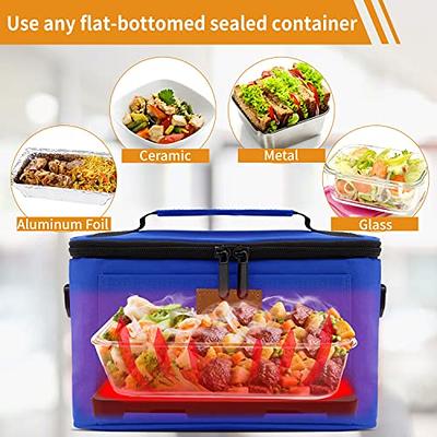 Portable Oven, 110V Portable Food Warmer Personal Portable Oven Mini  Electric Heated Lunch Box for Reheating & Raw Food Cooking in Office,  Travel