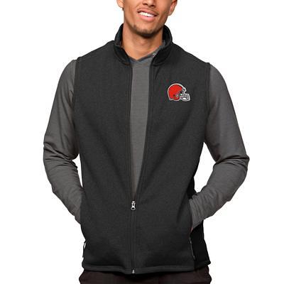 Men's Antigua Heathered Black Cleveland Browns Course Full-Zip Vest - Yahoo  Shopping