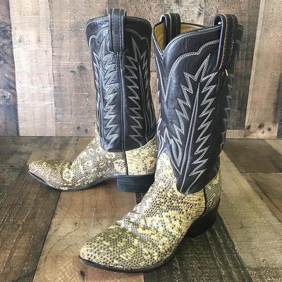 Tony Lama Vtg Gold Label Lizard Cowboy Boots Womens 5 C - Yahoo