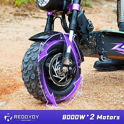  REDDYDY Scooter eléctrico, velocidad máxima de 60 MPH, potencia  total de 8000 W, batería de 90 millas de largo alcance, 60 V43 AH doble  accionamiento, ruedas de 13 pulgadas, portátil plegable