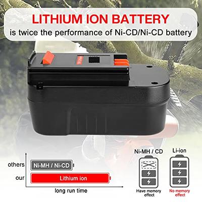 Powilling 6.0Ah 18V Lithium HPB18 Battery Compatible with Black and Decker  HPB18 HPB18-OPE 244760-00 A1718 FS18FL FSB18 Firestorm Battery Black and