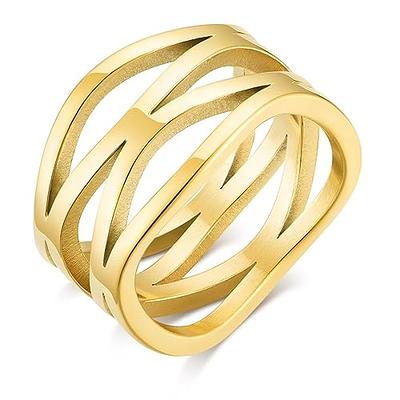  Foxgirl Cross Gold Rings for Women Girls, Dainty Simple  Stackable Ring Set 14k Gold Plated Thin Cz Cross Finger Rings for Women Non  Tarnish Trendy Statement Rings Wedding Bands Gold Jewelry
