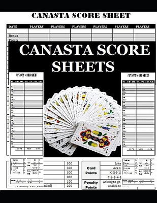 Canasta Score Sheets: anasta Game Record Keeper Book Card, contains 120  sheets, Size 8.5 x 11 Inch (Paperback) - Yahoo Shopping