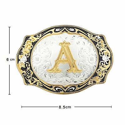 Vintage Fashion Western Belt Buckle Initial Letters From ABC to XYZ Cowboy  Rodeo Belt Buckle for Men and Women, Best Gift