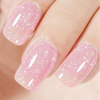 AILLSA Pink Gel Nail Polish - Nude Gel Polish Sheer Pink Jelly Gel Nail  Polish Soak Off