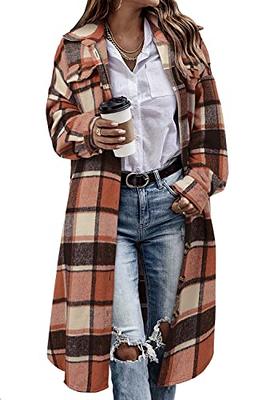  Women's Cropped Plaid Jacket Button Down Shirt Coat Flannel  Crop Jacket Casual Shacket with Chest Pockets Streetwear : Clothing, Shoes  