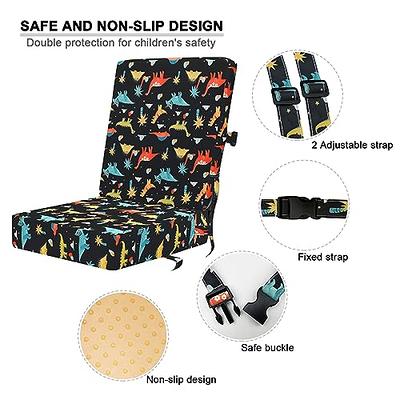 Toddler Booster Seat for Dining Table,PU Waterproof Kids Booster Seat for  Table with Safety Buckles,Non-Slip Bottom Portable Booster Cushion for