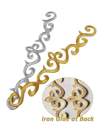 10 Pieces Metallic Embroidered Iron on Patch Vine Border Lace Applique Long  Scroll Motif for Wedding Bridal Gown Dress Pillow Sewing Accessories  Embellishment (Gold) - Yahoo Shopping