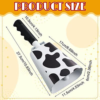 6 Pcs 10 Inch Large Cowbells with Handle Metal Cow Bell Noise