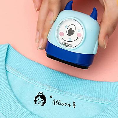  Customized Name Stamp Paints Personal Student Child Baby  Engraved Waterproof Non-Fading Kindergarten Name Seal (Blue and Sticker,51  x 63mm) : Office Products