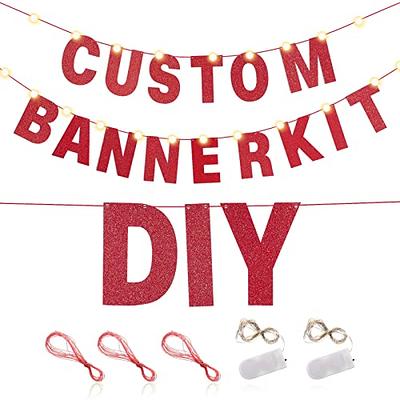 112 Pcs DIY Glitter Customizable Banner Kit Custom Banner Including 107  Letters and Numbers 3 Rope and 2 Light Letters Personalized Banner Decor  for Halloween Birthday Baby Shower (Red) - Yahoo Shopping