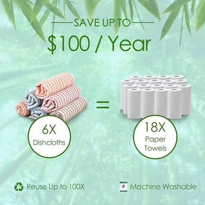 100% Organic Bamboo Dish Cloths Waffle Dish Cleaning Eco Cloths