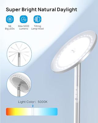 Gergo Floor Lamp, Remote Control with 4 Color Temperatures, LED Torchiere Floor Lamp with Adjustable Reading Lamp for Bedroom