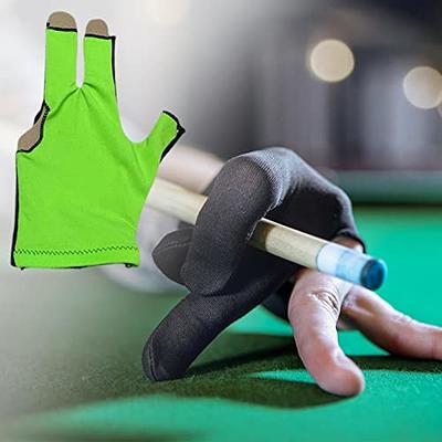 Billiard Glove -skid Breathable Cue Sport Glove 3 Finger Super Elastic Sports  Glove Fits on Left or Right Hand 