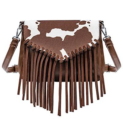 Fringe Crossbody Purse for Women, Vintage Leather Western Boho Purse, Tassel  Small Handbag Shoulder Bag: Handbags: Amazon.com