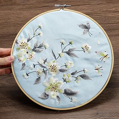 GuoFa 5 pieces 8 inch round embroidery hoops, imitated wood plastic display  frame for cross stitch