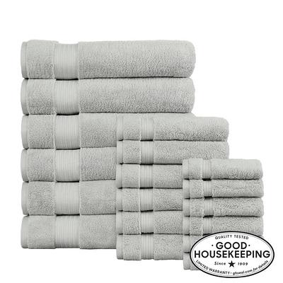 Hastings Home 2-Piece White/Black Cotton Quick Dry Bath Towel Set (Bath  Towels) in the Bathroom Towels department at