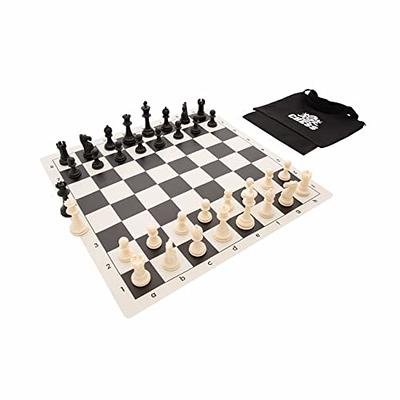  WE Games Best of Travel Chess Sets - Chess Board is Tournament  Style Roll Up - 20 inches, 34 Chess Pieces, Portable Chess Set Bag,  Includes Equalizer Dice & How to