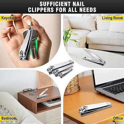 Nail Clippers with Catcher - Stainless Steel Fingernail Toenail Clipper,  Easy Grip Ultra Sharp Blade Nail Cutter with Nail File Gifts for Seniors  Men